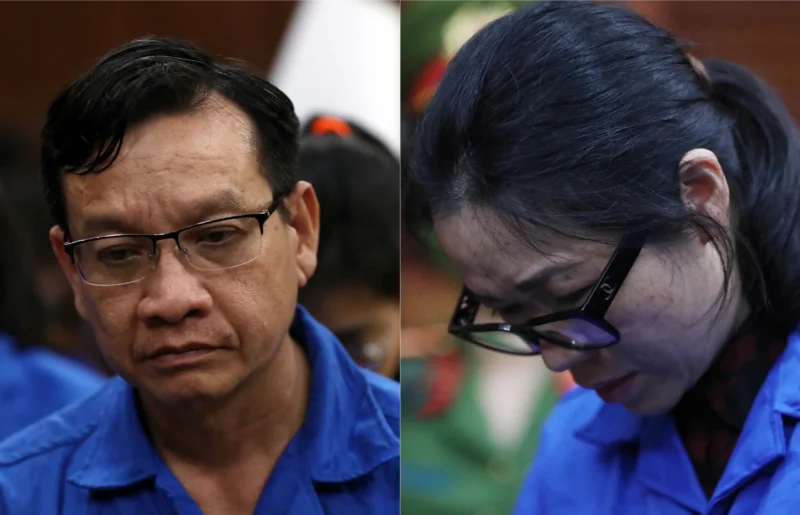 Đoàn Hữu Lượng (trái) và Hồ Thị Thanh Phương (phải)