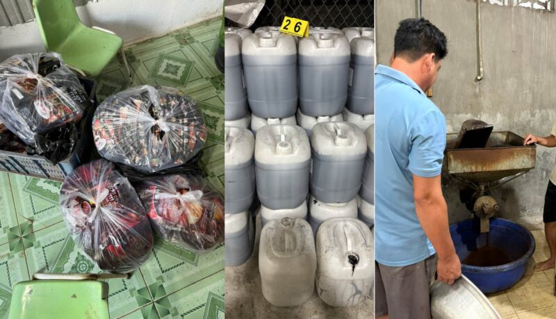 Hiện trường nơi Đỗ Văn Quý và Trần Kim Chen sản xuất, chế biến bột cà phê giả